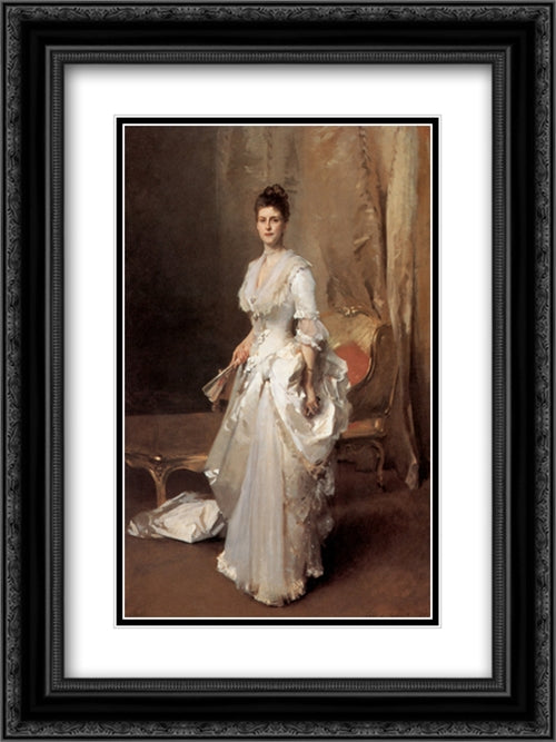 Mrs. Henry White 18x24 Black Ornate Wood Framed Art Print Poster with Double Matting by Sargent, John Singer