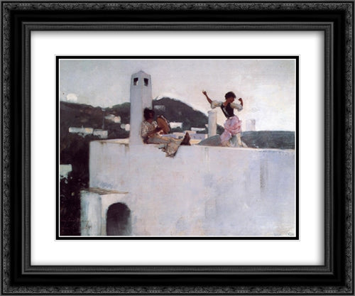 Capri 24x20 Black Ornate Wood Framed Art Print Poster with Double Matting by Sargent, John Singer