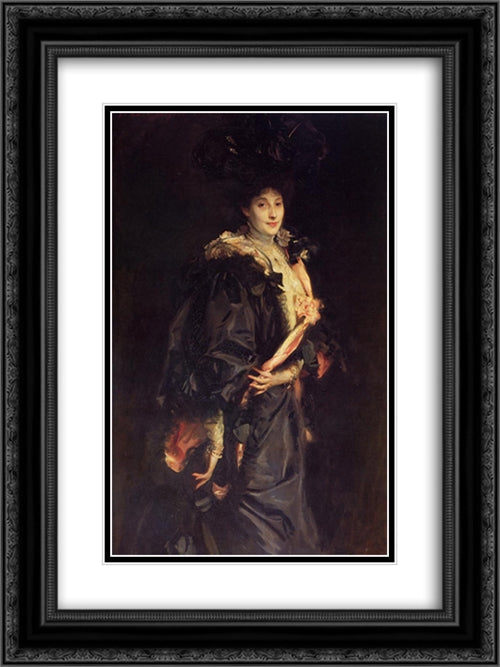 Lady Sassoon 18x24 Black Ornate Wood Framed Art Print Poster with Double Matting by Sargent, John Singer