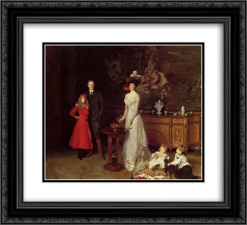 Sir George Sitwell, Lady Ida Sitwell and Family 22x20 Black Ornate Wood Framed Art Print Poster with Double Matting by Sargent, John Singer