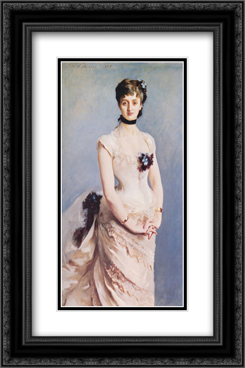 Madame Paul Poirson 16x24 Black Ornate Wood Framed Art Print Poster with Double Matting by Sargent, John Singer