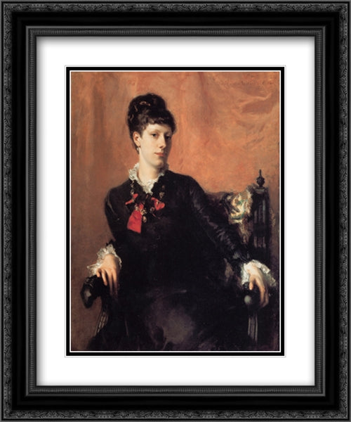 Miss Frances Sherborne Ridley Watts 20x24 Black Ornate Wood Framed Art Print Poster with Double Matting by Sargent, John Singer