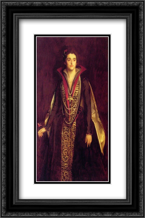 The Countess of Rocksavage, later Marchioness of Cholmondeley 16x24 Black Ornate Wood Framed Art Print Poster with Double Matting by Sargent, John Singer