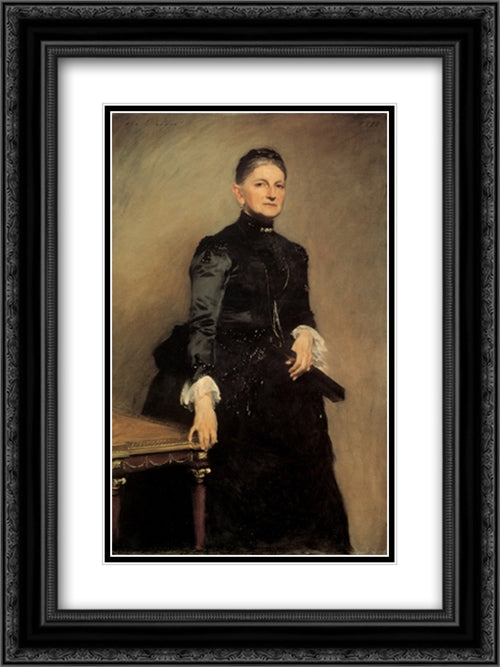 Mrs Adrian Iselin 18x24 Black Ornate Wood Framed Art Print Poster with Double Matting by Sargent, John Singer