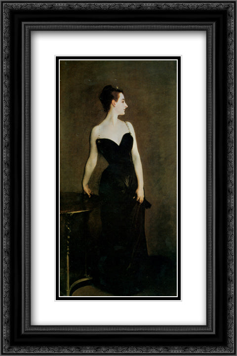 Madame X 16x24 Black Ornate Wood Framed Art Print Poster with Double Matting by Sargent, John Singer