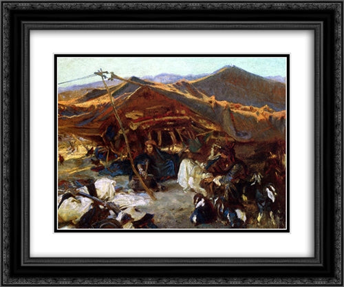 Bedouin Encampment 24x20 Black Ornate Wood Framed Art Print Poster with Double Matting by Sargent, John Singer