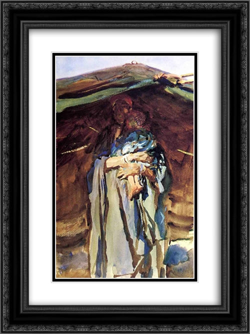 Bedouin Mother 18x24 Black Ornate Wood Framed Art Print Poster with Double Matting by Sargent, John Singer