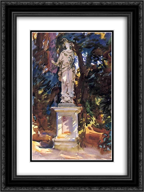 Boboli 18x24 Black Ornate Wood Framed Art Print Poster with Double Matting by Sargent, John Singer