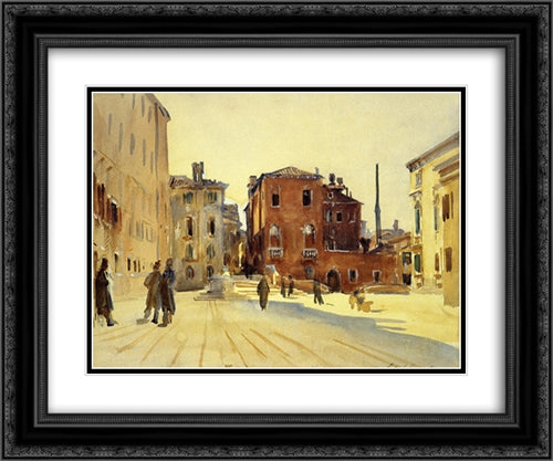 Campo Dei Gesuiti 24x20 Black Ornate Wood Framed Art Print Poster with Double Matting by Sargent, John Singer