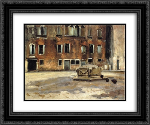 Campo San Agnese, Venise 24x20 Black Ornate Wood Framed Art Print Poster with Double Matting by Sargent, John Singer