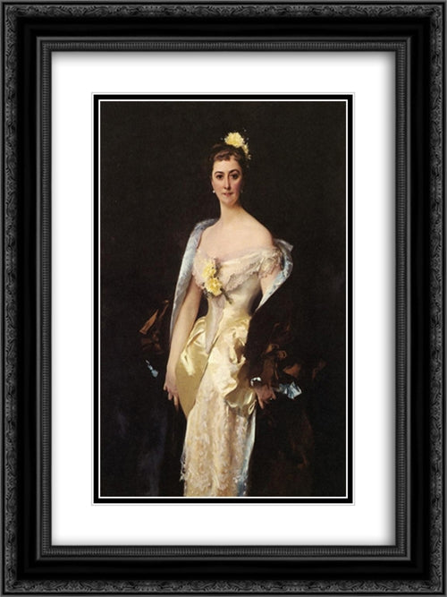 Caroline de Bassano, Marquise d'Espeuilles 18x24 Black Ornate Wood Framed Art Print Poster with Double Matting by Sargent, John Singer