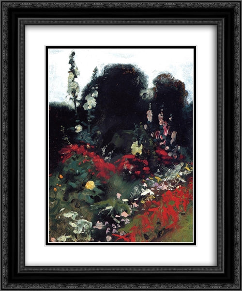 Corner of a Garden 20x24 Black Ornate Wood Framed Art Print Poster with Double Matting by Sargent, John Singer