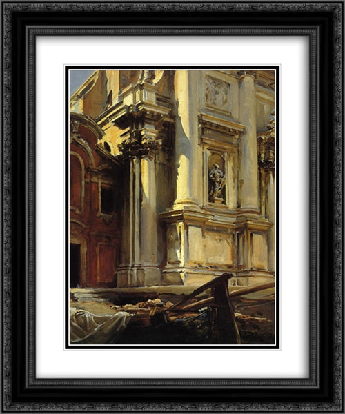 Corner of the Church of St. Stae, Venice 20x24 Black Ornate Wood Framed Art Print Poster with Double Matting by Sargent, John Singer