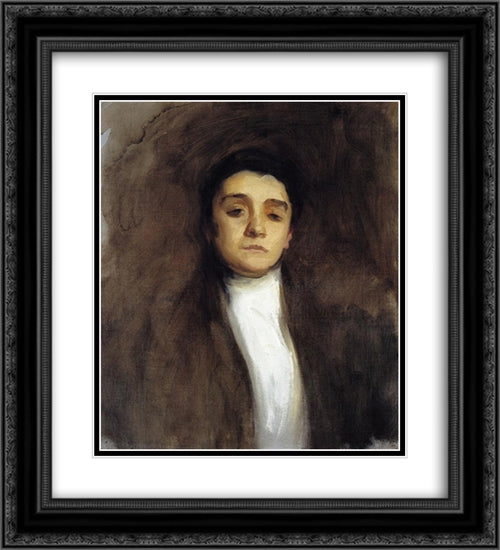 Eleanora Duse 20x22 Black Ornate Wood Framed Art Print Poster with Double Matting by Sargent, John Singer