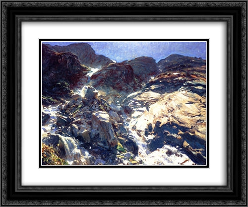 Glacier Streams 24x20 Black Ornate Wood Framed Art Print Poster with Double Matting by Sargent, John Singer