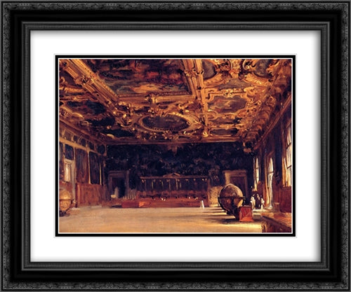 Interior of the Doge's Palace 24x20 Black Ornate Wood Framed Art Print Poster with Double Matting by Sargent, John Singer