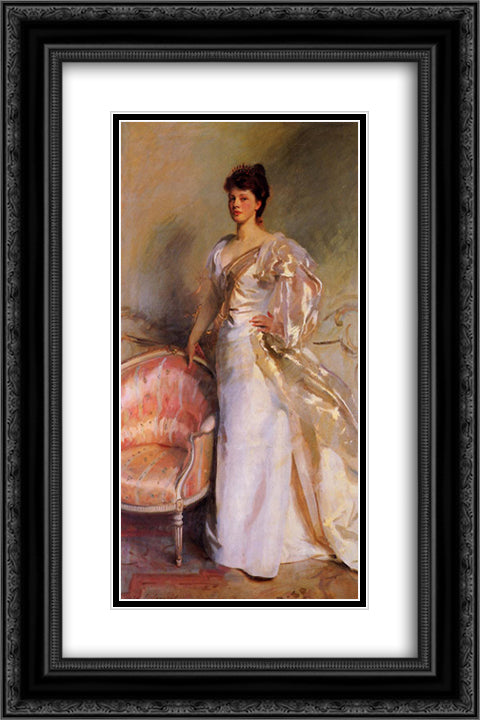 Mrs George Swinton 16x24 Black Ornate Wood Framed Art Print Poster with Double Matting by Sargent, John Singer