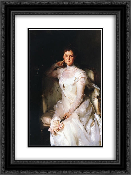 Mrs. Joshua Montgomery Sears 18x24 Black Ornate Wood Framed Art Print Poster with Double Matting by Sargent, John Singer