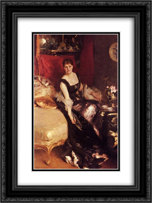 Mrs. Kate A More 18x24 Black Ornate Wood Framed Art Print Poster with Double Matting by Sargent, John Singer