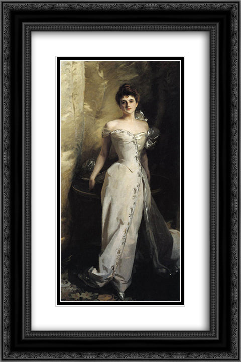 Mrs. Ralph Curtis 16x24 Black Ornate Wood Framed Art Print Poster with Double Matting by Sargent, John Singer