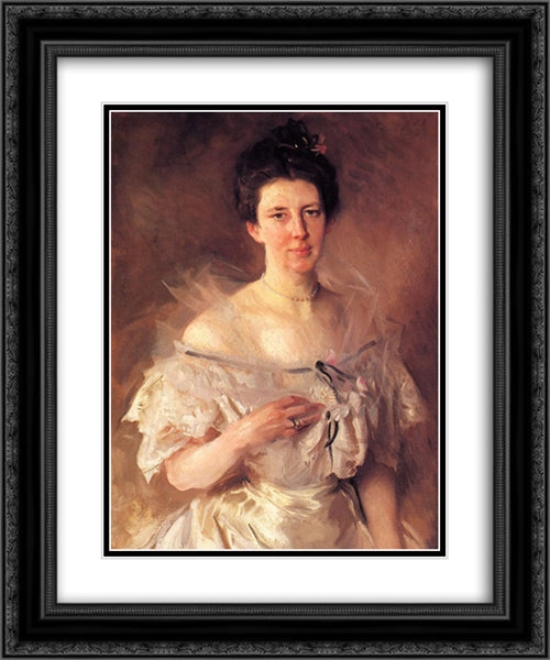 Mrs.Gardiner Greene Hammond (Esther Fiske Hammond) 20x24 Black Ornate Wood Framed Art Print Poster with Double Matting by Sargent, John Singer