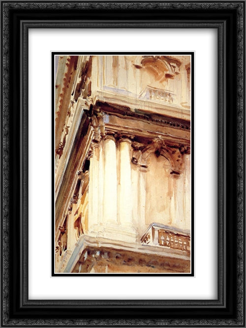 Palazzo Corner della Ca' Grande 18x24 Black Ornate Wood Framed Art Print Poster with Double Matting by Sargent, John Singer