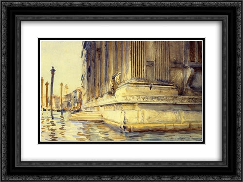 Palazzo Grimani 24x18 Black Ornate Wood Framed Art Print Poster with Double Matting by Sargent, John Singer