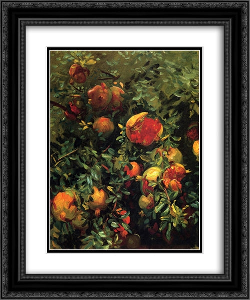 Pomegranates 20x24 Black Ornate Wood Framed Art Print Poster with Double Matting by Sargent, John Singer