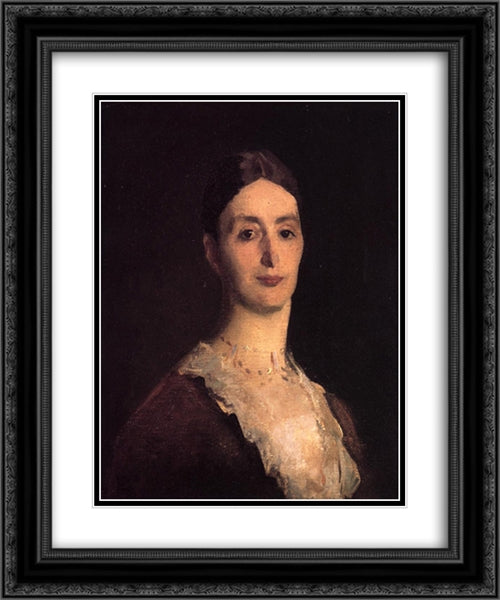 Portrait of Frances Mary Vickers 20x24 Black Ornate Wood Framed Art Print Poster with Double Matting by Sargent, John Singer