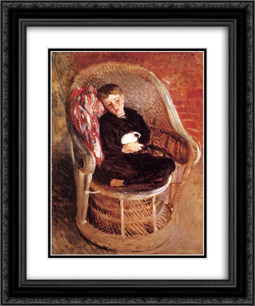 Portrait of Gordon Fairchild 20x24 Black Ornate Wood Framed Art Print Poster with Double Matting by Sargent, John Singer