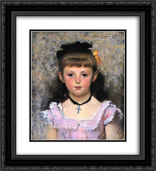 Portrait of Jeanne Kieffer 20x22 Black Ornate Wood Framed Art Print Poster with Double Matting by Sargent, John Singer