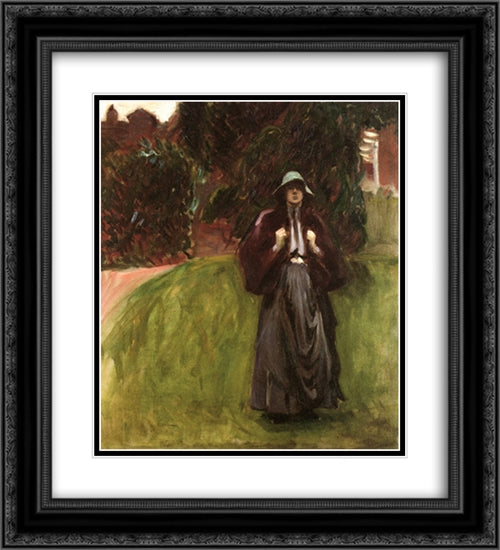 Portrait of Miss Clementina Austruther-Thompson 20x22 Black Ornate Wood Framed Art Print Poster with Double Matting by Sargent, John Singer