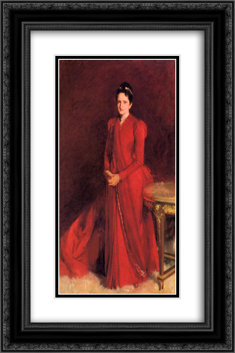 Portrait of Mrs. Elliott Fitch Shepard 16x24 Black Ornate Wood Framed Art Print Poster with Double Matting by Sargent, John Singer