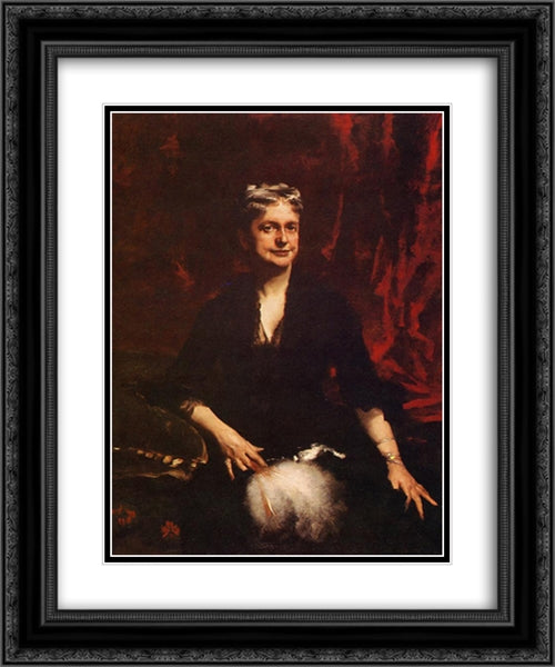 Portrait of Mrs. John Joseph Townsend (Catherine Rebecca Bronson) 20x24 Black Ornate Wood Framed Art Print Poster with Double Matting by Sargent, John Singer