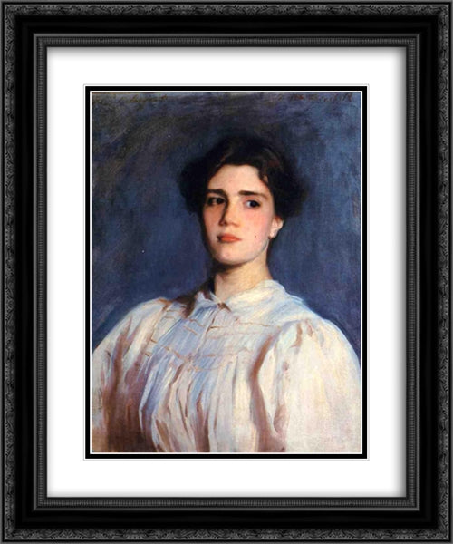 Portrait of Sally Fairchild 20x24 Black Ornate Wood Framed Art Print Poster with Double Matting by Sargent, John Singer