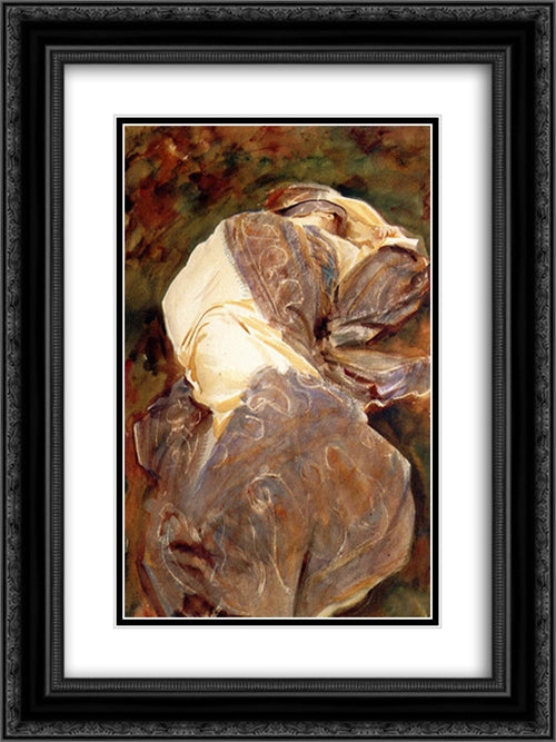 Reclining Figure 18x24 Black Ornate Wood Framed Art Print Poster with Double Matting by Sargent, John Singer