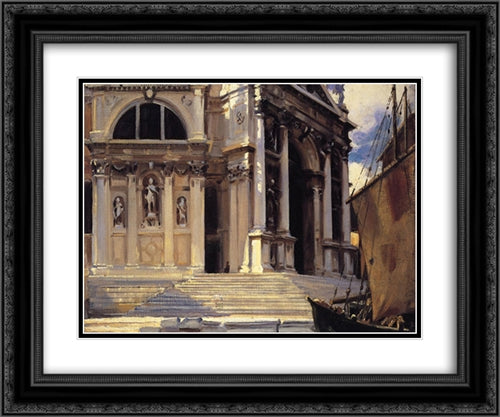 Santa Maria della Salute 24x20 Black Ornate Wood Framed Art Print Poster with Double Matting by Sargent, John Singer