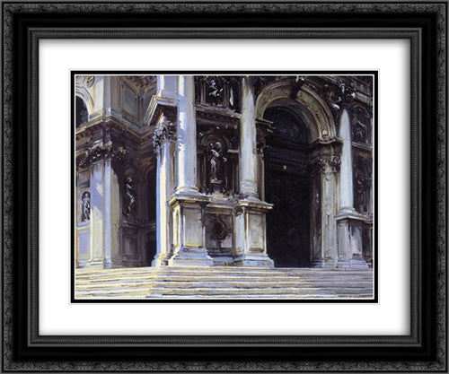 Santa Maria della Salute 24x20 Black Ornate Wood Framed Art Print Poster with Double Matting by Sargent, John Singer