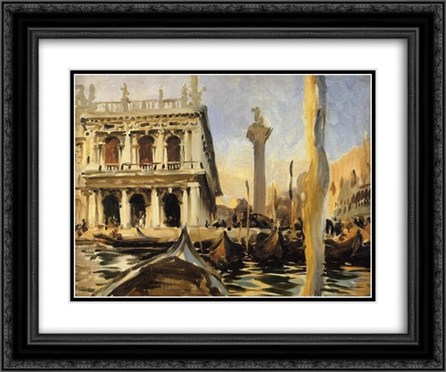 The Libreria 24x20 Black Ornate Wood Framed Art Print Poster with Double Matting by Sargent, John Singer