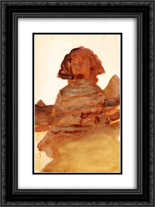 The Sphinx 18x24 Black Ornate Wood Framed Art Print Poster with Double Matting by Sargent, John Singer