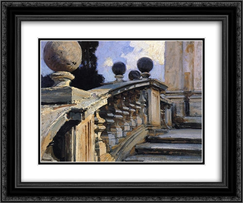 The Steps of the Church of S. S. Domenico e Siste in Rome 24x20 Black Ornate Wood Framed Art Print Poster with Double Matting by Sargent, John Singer