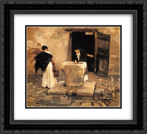 Venetian Water Carriers 22x20 Black Ornate Wood Framed Art Print Poster with Double Matting by Sargent, John Singer