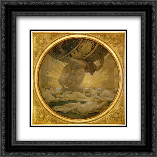 Atlas and the Hesperides 20x20 Black Ornate Wood Framed Art Print Poster with Double Matting by Sargent, John Singer