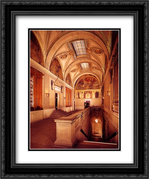 Boston Public Library 20x24 Black Ornate Wood Framed Art Print Poster with Double Matting by Sargent, John Singer