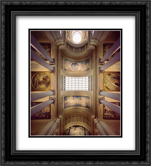 Ceiling Mural 20x22 Black Ornate Wood Framed Art Print Poster with Double Matting by Sargent, John Singer