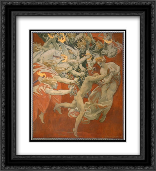 Orestes Pursued by the Furies 20x22 Black Ornate Wood Framed Art Print Poster with Double Matting by Sargent, John Singer