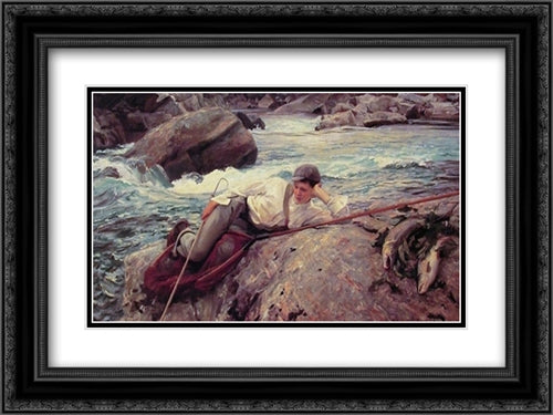 On his Holidays 24x18 Black Ornate Wood Framed Art Print Poster with Double Matting by Sargent, John Singer