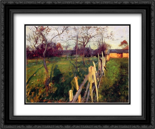 Home Fields 24x20 Black Ornate Wood Framed Art Print Poster with Double Matting by Sargent, John Singer