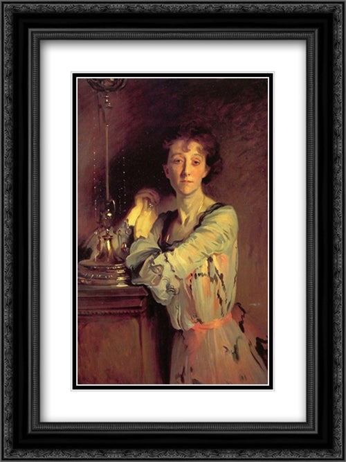 Mrs Charles Russell 18x24 Black Ornate Wood Framed Art Print Poster with Double Matting by Sargent, John Singer