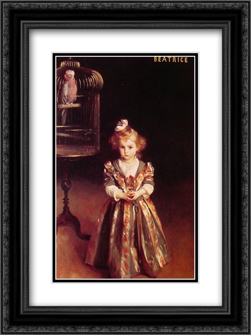 Beatrice Goelet 18x24 Black Ornate Wood Framed Art Print Poster with Double Matting by Sargent, John Singer